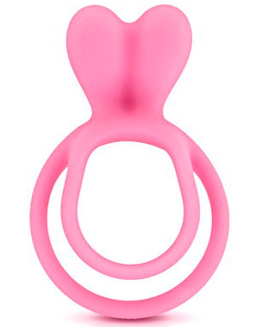 Double cockring rose avec stimulateur de clitoris - CC5710050050