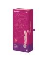 2 en 1 Vibromasseur rabbit et wand rose USB Triple Lover Satisfyer - CC597843