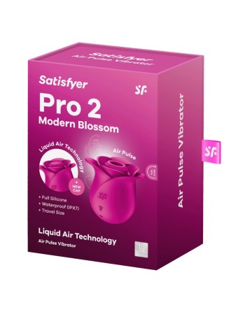 Stimulateur de clitoris rose par ondes de pression ou sans contact Pro 2 Modern Blossom Satisfyer - CC597841