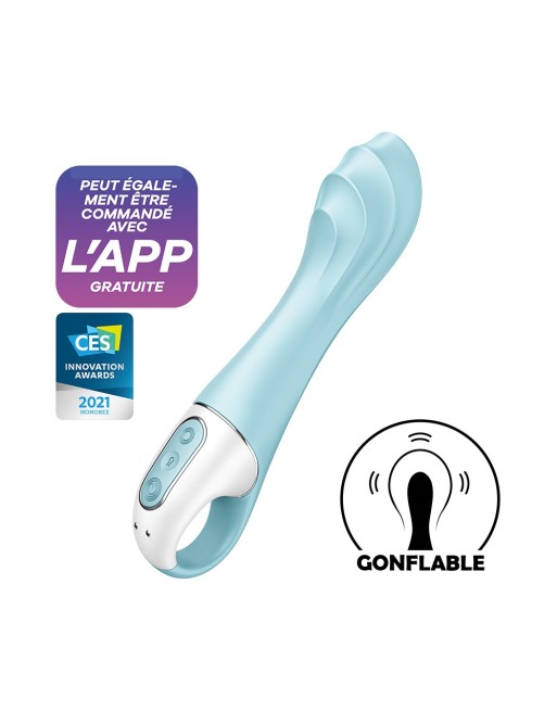 Vibromasseur gonflant connecté bleu USB Air Pump Vibrator 5 Satisfyer - CC597802